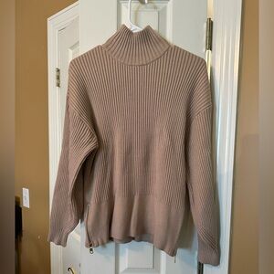 Varley Taupe Turtleneck Sweater